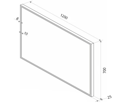Зеркало Sintesi Armadio 120 SIN-SPEC-ARMADIO-black-120 с подсветкой Черное с сенсорным выключателем