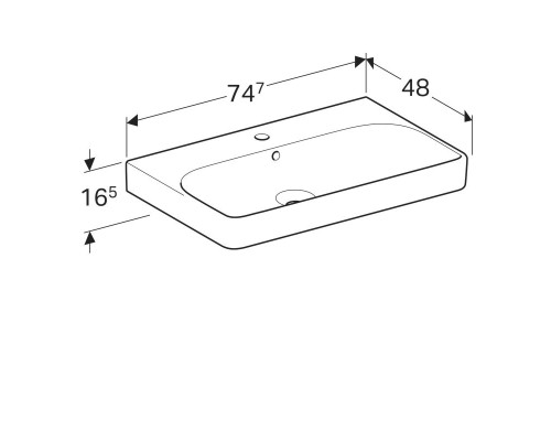 Раковина 74.7 см GEBERIT Smyle Squar 500.249.01.1