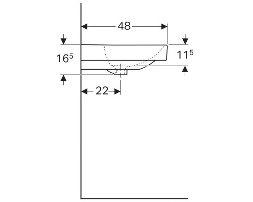 Раковина 74.7 см GEBERIT Smyle Squar 500.249.01.1