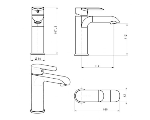 Смеситель для раковины Grocenberg GB2010 Белый хром