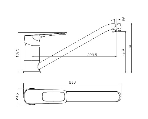 Смеситель для кухни Rossinka RS46-21 Хром