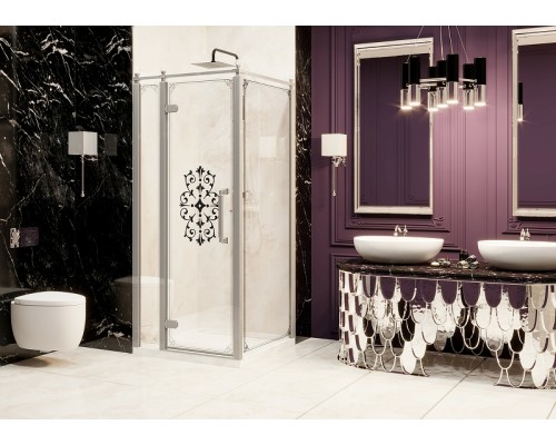 Душевой уголок Ambassador Royal 100x100 18015107-L Хром с рисунком