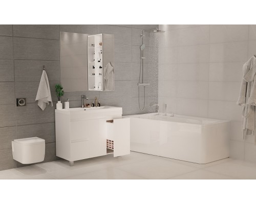 Тумба под раковину 1MarKa Cube 100Н У79527 Белый глянец