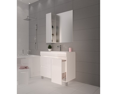 Тумба под раковину 1MarKa Cube 100Н У79527 Белый глянец