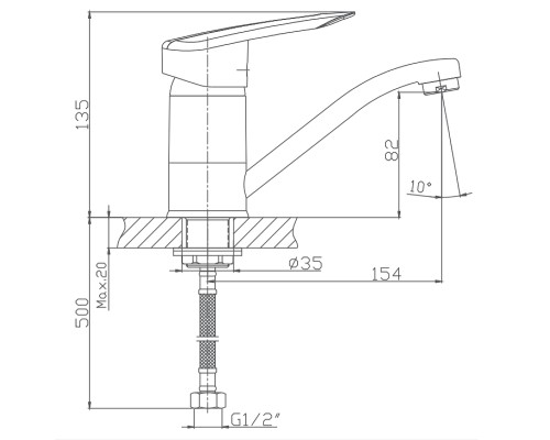 Смеситель для раковины Haiba HB4507-2 Хром