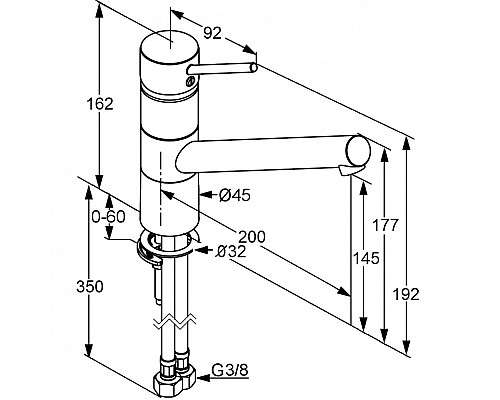 Однорычажный кухонный смеситель Kludi Scope 339300575