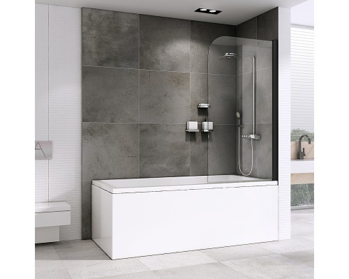 Шторка на ванну Abber Ewiges Wasser 80х140 AG52080B профиль Черный стекло прозрачное