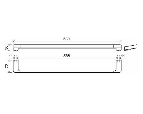 Полотенцедержатель Ravak 10° X07P561 Черный матовый Полотенцедержатель Ravak 10° X07P561 Черный матовый