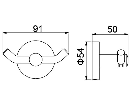Крючок двойной Timo Saona 13012/03 черный
