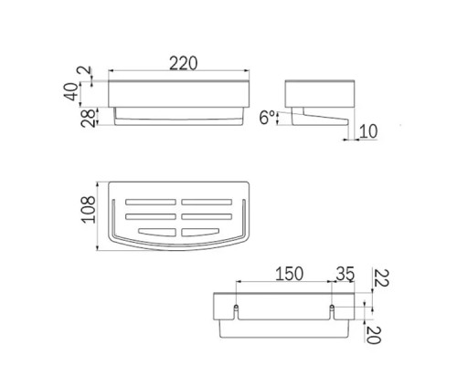 Полка корзина Inda Basket AV251AAL13 Хром Белая