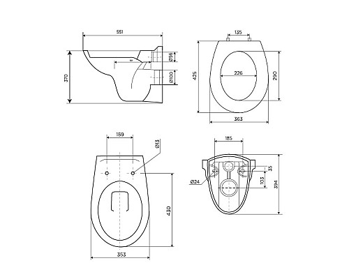 Подвесной унитаз Pestan Fluenta BASIC в комплекте с крышкой Fluenta Basic Soft-Close 40006460