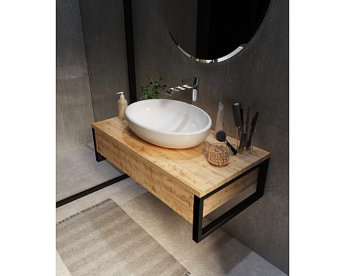 Тумба под раковину 1MarKa Grunge Loft 100П У85844 подвесная Дуб вотан