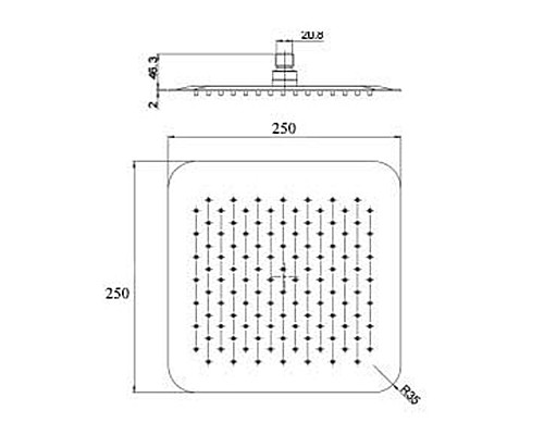 Верхний душ Paini 50CR759UPQ25E Хром
