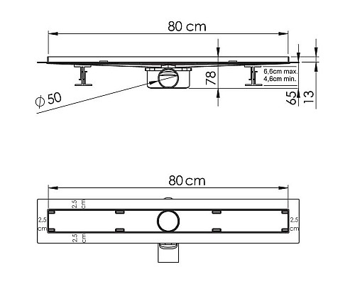 Душевой лоток Vincea Almira-S 80 SAY.602.80.S.U под плитку Душевой лоток Vincea Almira-S 80 SAY.602.80.S.U под плитку