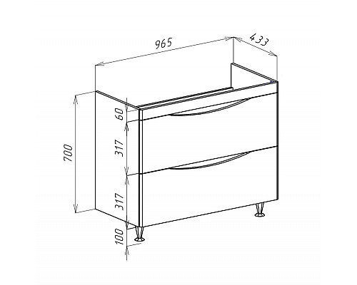 Тумба под раковину Bellezza Санриса 100 4630117660451 Капучино