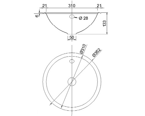 Раковина Nofer 35 13029.RS Нержавеющая сталь матовая