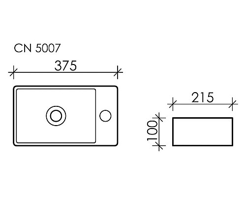 Умывальник подвесной R Ceramica Nova Element 375x215x100мм CN5007
