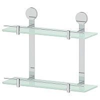 Полка 2-х ярусная (матовое стекло; хром) Artwelle HAR 037 40 см