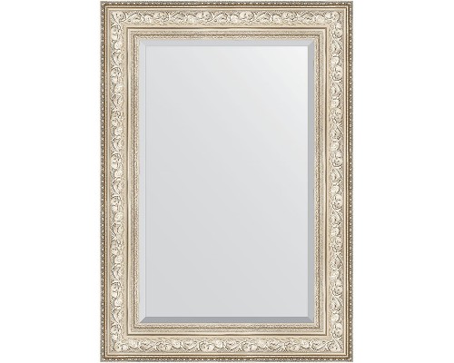 Зеркало Evoform Exclusive 100х70 BY 3452 с фацетом в багетной раме - Виньетка серебро 109 мм