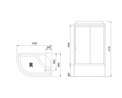 Душевая кабина Royal Bath BK 120x80 без гидромассажа
