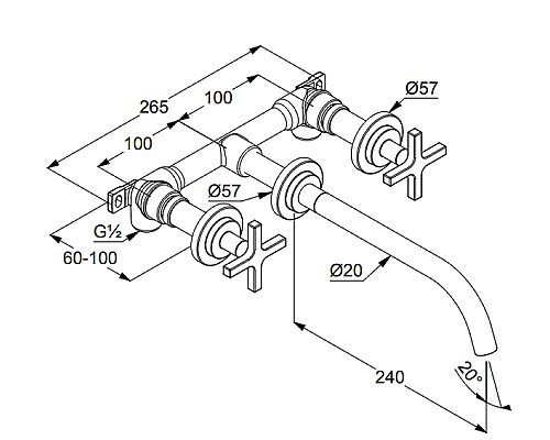Смеситель для раковины Kludi Nova Fonte 201460520 Хром