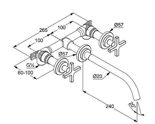 Смеситель для раковины Kludi Nova Fonte 201460520 Хром