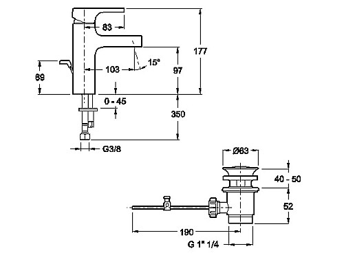 Смеситель для раковины Jacob Delafon E37327-CP