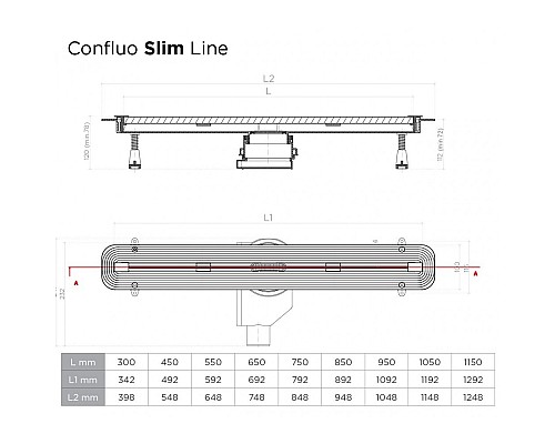 Душевой лоток Pestan Confluo Slim Line 450 13100031