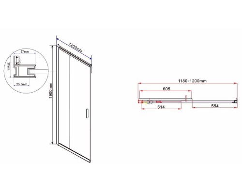 Душевой уголок Vincea Garda 120х90 VSS-1G9012CH профиль Хром стекло шиншилла