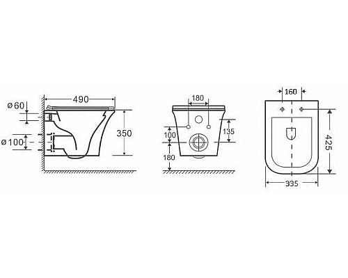 Унитаз Grossman Classic GR-4463S подвесной Белый глянец с сиденьем Микролифт