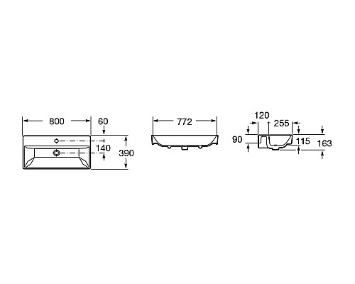 Раковина Roca Oleta 80 3274C500Y Белая