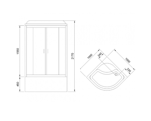 Душевая кабина Royal Bath NRW 100x100 с гидромассажем
