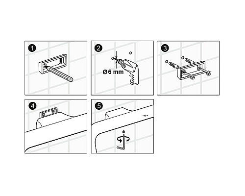 Стеклянная полка WasserKRAFT Glan K-5124 Черная глянцевая