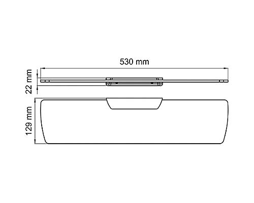Стеклянная полка WasserKRAFT Glan K-5124 Черная глянцевая