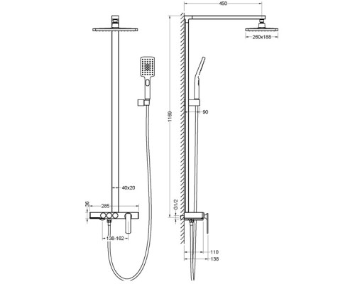 Душевая система Timo Torne SX-4310/03 Черный