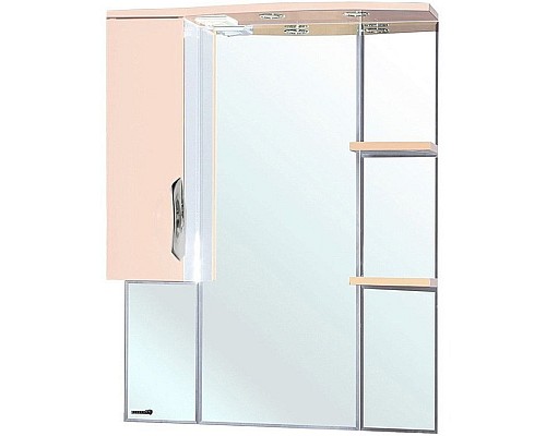 Зеркало со шкафом Bellezza Лагуна 85 L 4612114002076 с подсветкой L Бежевое Белое