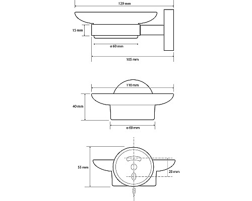 Мыльница Bemeta Brilo 161108042 Золото