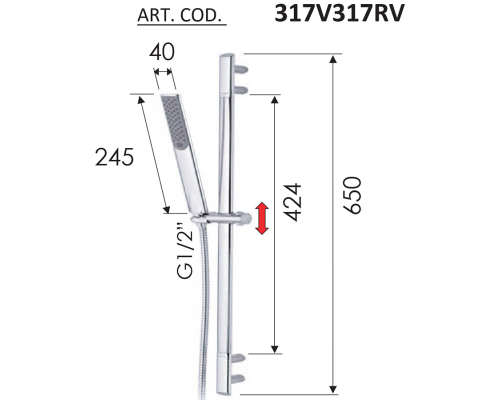 Душевой гарнитур Remer 317V317RV Хром