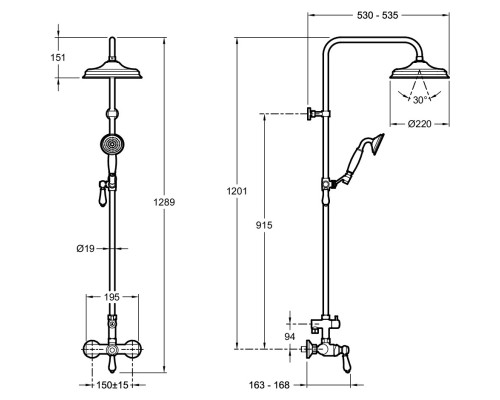Душевая система Jacob Delafon Louise E24368-CP Хром