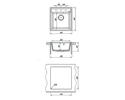 Кухонная мойка Lemark Hanka 450 9910011 Серый шелк