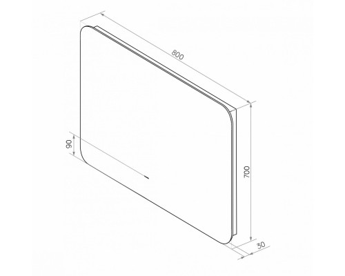 Зеркало Art&Max Ravenna AM-Rav-800-700-DS-F с подсветкой с бесконтактным выключателем