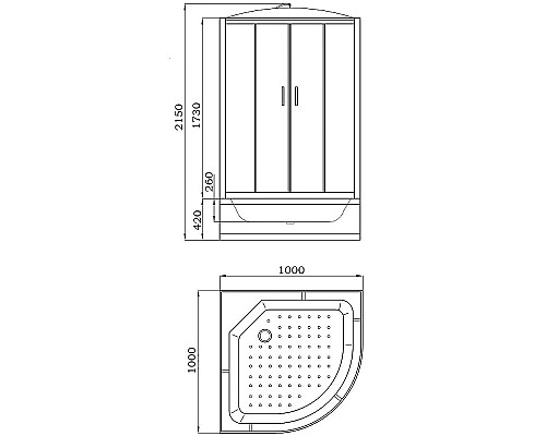 Душевая кабина Parly Classic Эконом 100x100 EC1021 без гидромассажа