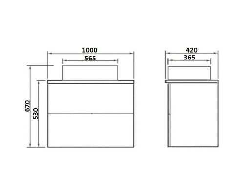 Тумба под раковину Orange Otto Ot-100TuGLASS подвесная Белый глянцевый