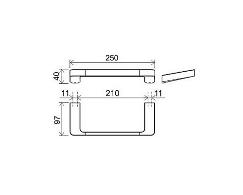 Полотенцедержатель Ravak 10° X07P560 Черный матовый