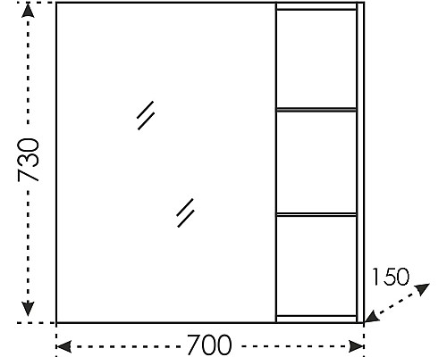 Зеркальный шкаф СанТа Дублин 70 123005 Белый