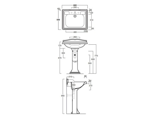 Раковина Simas Arcade 68 AR824bi*1 Белая