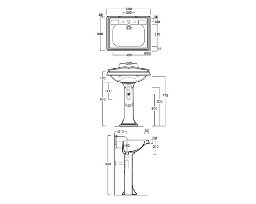 Раковина Simas Arcade 68 AR824bi*1 Белая