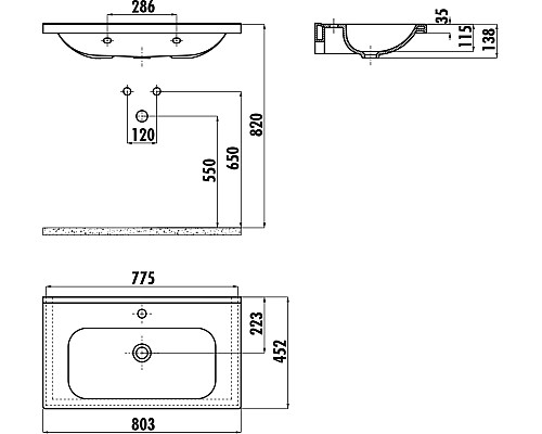Раковина Creavit Ideal 80 ID080-00CB00E-0000 Белая