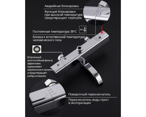 Душевая система Gappo G91 с термостатом Хром