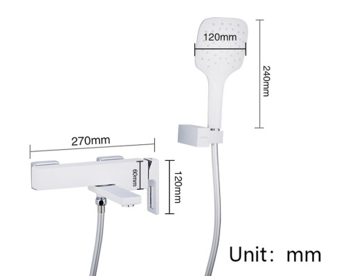 Смеситель для ванны Gappo G17-8 G3217-8 Белый Хром